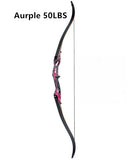 3 Color 30-50 lbs Metal Riser Recurve Bow 56 inch Hunting Bow Brace Height Traditional Long Bow Hunting
