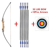 30/40 lbs Archery Recurve Bow Wooden Bow And Arrow Set For Outdoor Shooting Child adolescent sports practice Hunting Accessories