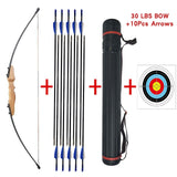 30/40 lbs Archery Recurve Bow Wooden Bow And Arrow Set For Outdoor Shooting Child adolescent sports practice Hunting Accessories