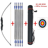 30/40 lbs Archery Recurve Bow Wooden Bow And Arrow Set For Outdoor Shooting Child adolescent sports practice Hunting Accessories