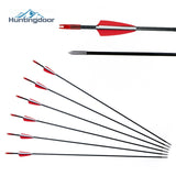 6/12PCS Fiberglass Arrows Spine 750 Length 31 Inch Diameter 6mm Shield-shaped Plastic Feather for Achery Recurve Bow Shooting