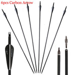 6pcs/12pcs Archery Carbon Arrows 31" 6.2mm Spine 500 hunting arrows for Recurve Bow Compound Bow Hunting Accessories