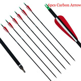 6pcs/12pcs Archery Carbon Arrows 31" 6.2mm Spine 500 hunting arrows for Recurve Bow Compound Bow Hunting Accessories