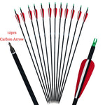 6pcs/12pcs Archery Carbon Arrows 31" 6.2mm Spine 500 hunting arrows for Recurve Bow Compound Bow Hunting Accessories