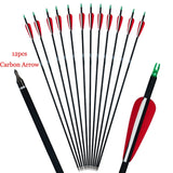 6pcs/12pcs Archery Carbon Arrows 31" 6.2mm Spine 500 hunting arrows for Recurve Bow Compound Bow Hunting Accessories